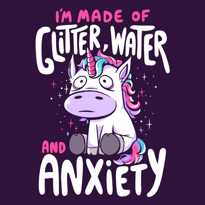 Sparkling Glitter, Refreshing Water, and Stressful Anxiety - Stylish Tote Bag
