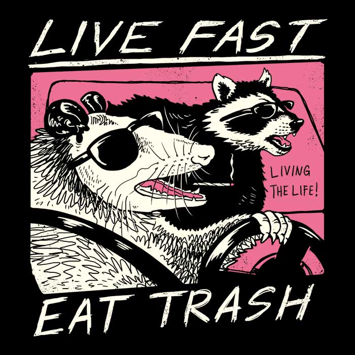 XENOS 'Live Fast, Eat Trash' Stylish Tote Bag for Everyday Use