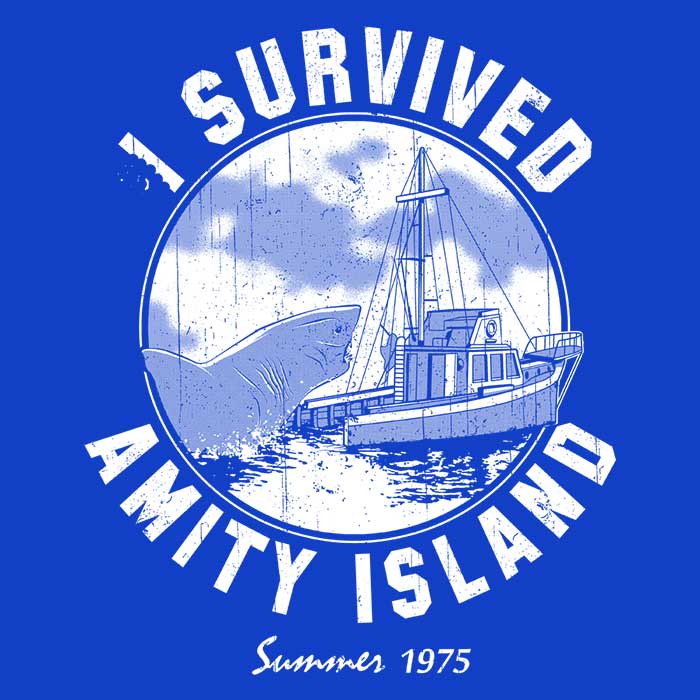 High - Quality 'I Survived Amity Island' USA - Made Polyester Tote Bag