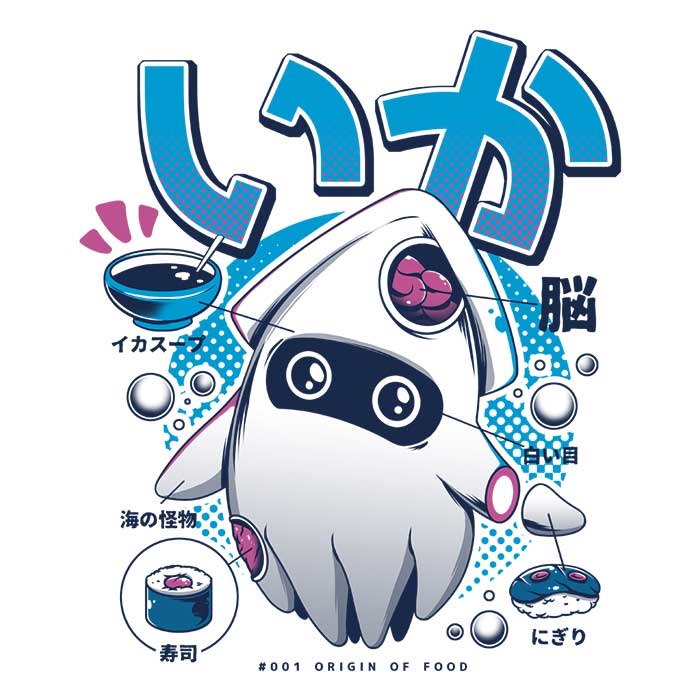 High - Quality Squid Food Themed Polyester Poplin Tote Bag