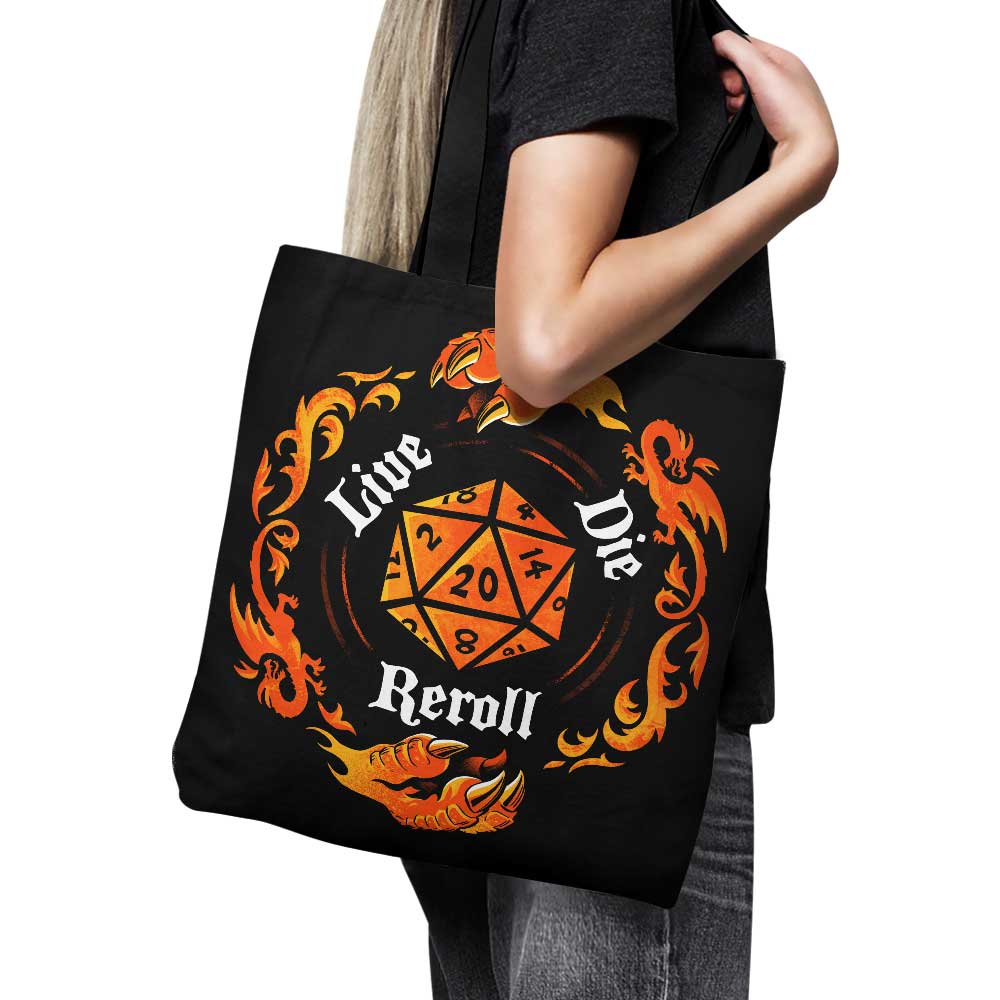 Live Die Reroll High - Quality Polyester Poplin Tote Bag