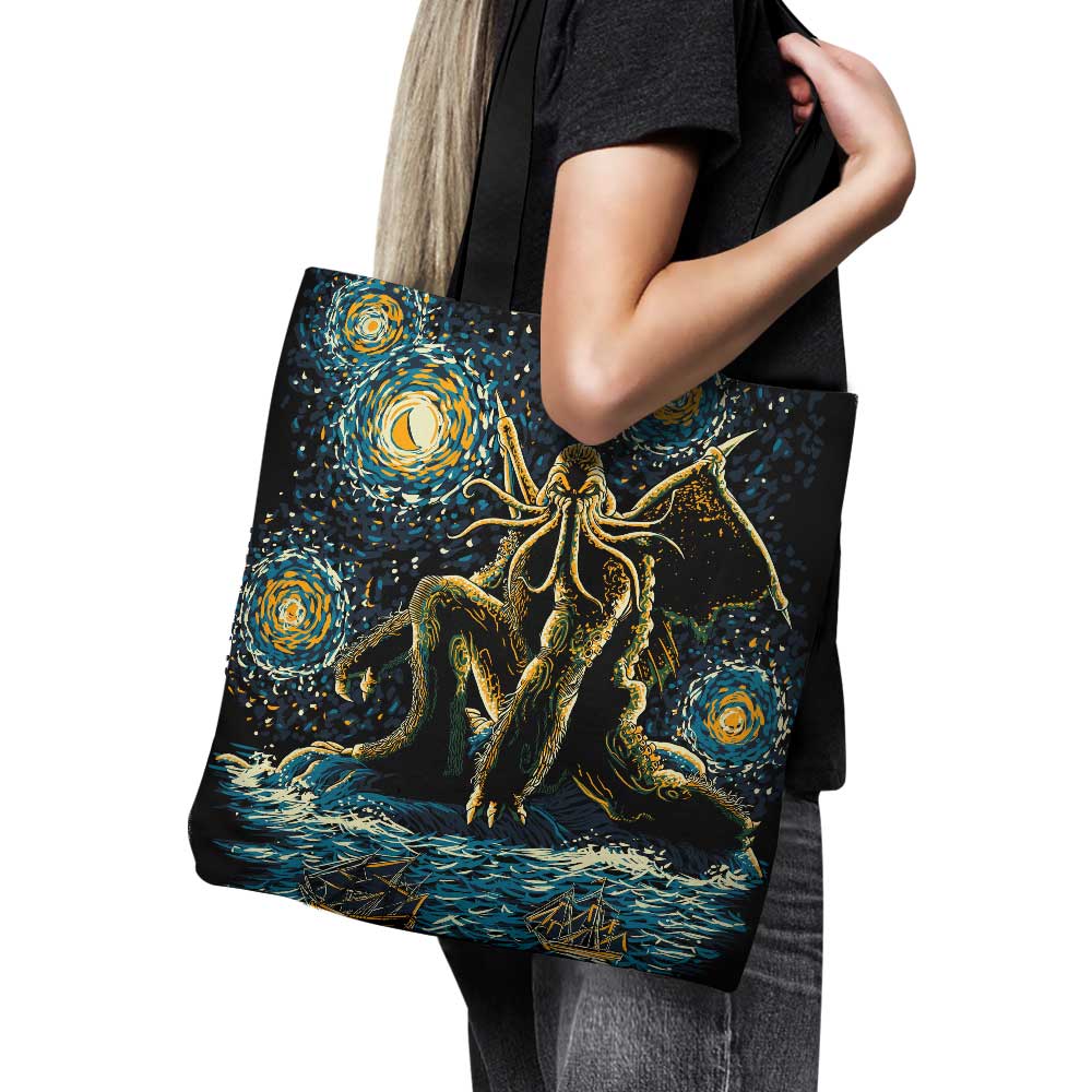 High - Quality 'Night of Cthulhu' Polyester Tote Bag
