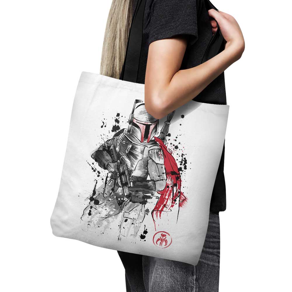 High - Quality Dr. Monekers' Bounty Hunter Sumi - e Design Polyester Poplin Tote Bag