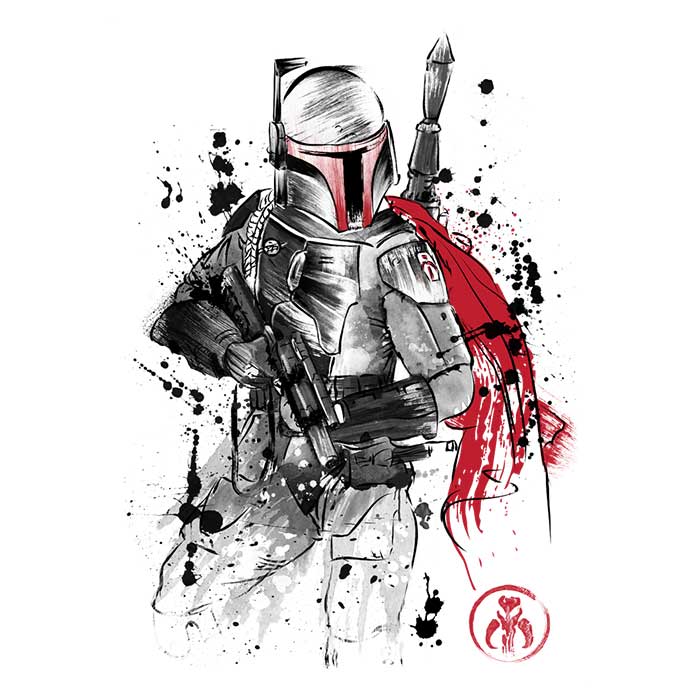 High - Quality Dr. Monekers' Bounty Hunter Sumi - e Design Polyester Poplin Tote Bag