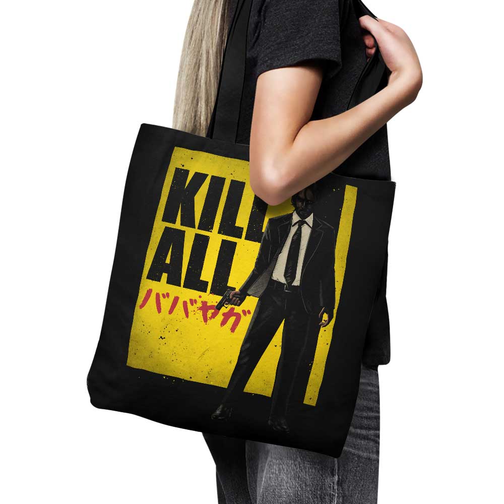 High - Quality USA - Made 'Kill All' Polyester Poplin Tote Bag