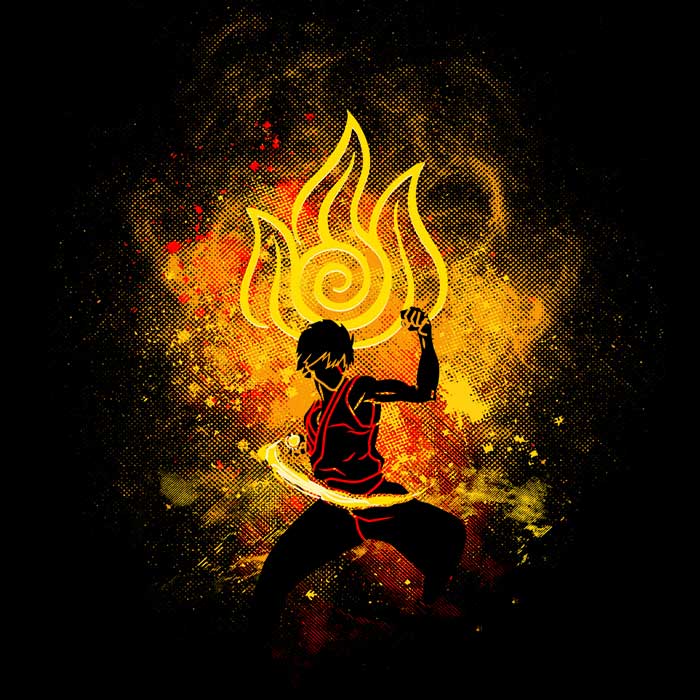 High - quality Fire Bender Art Printed Polyester Tote Bag