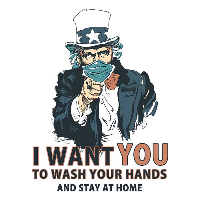 High - Quality 'Wash Your Hands' Message Printed Polyester Tote Bag
