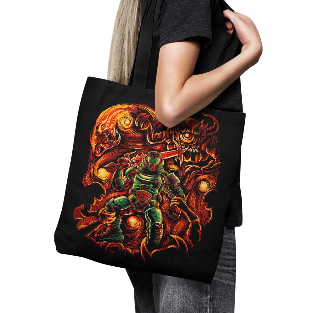 Fiery Night - Stylish Polyester Poplin Tote Bag for All Occasions