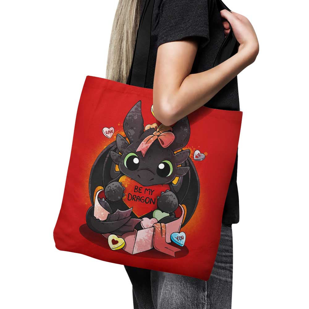 High - Quality 'Be My Dragon' USA - Made Polyester Tote Bag