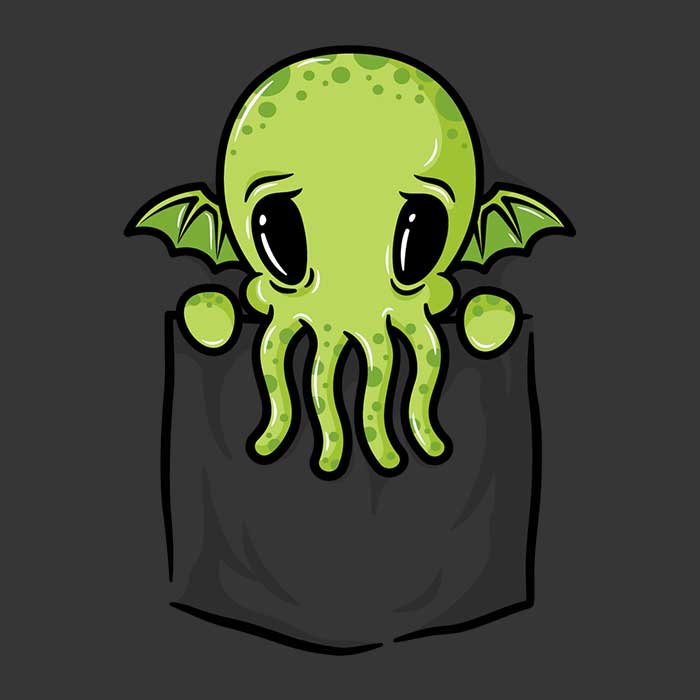 High - Quality Pocket Cthulhu Printed Tote Bag