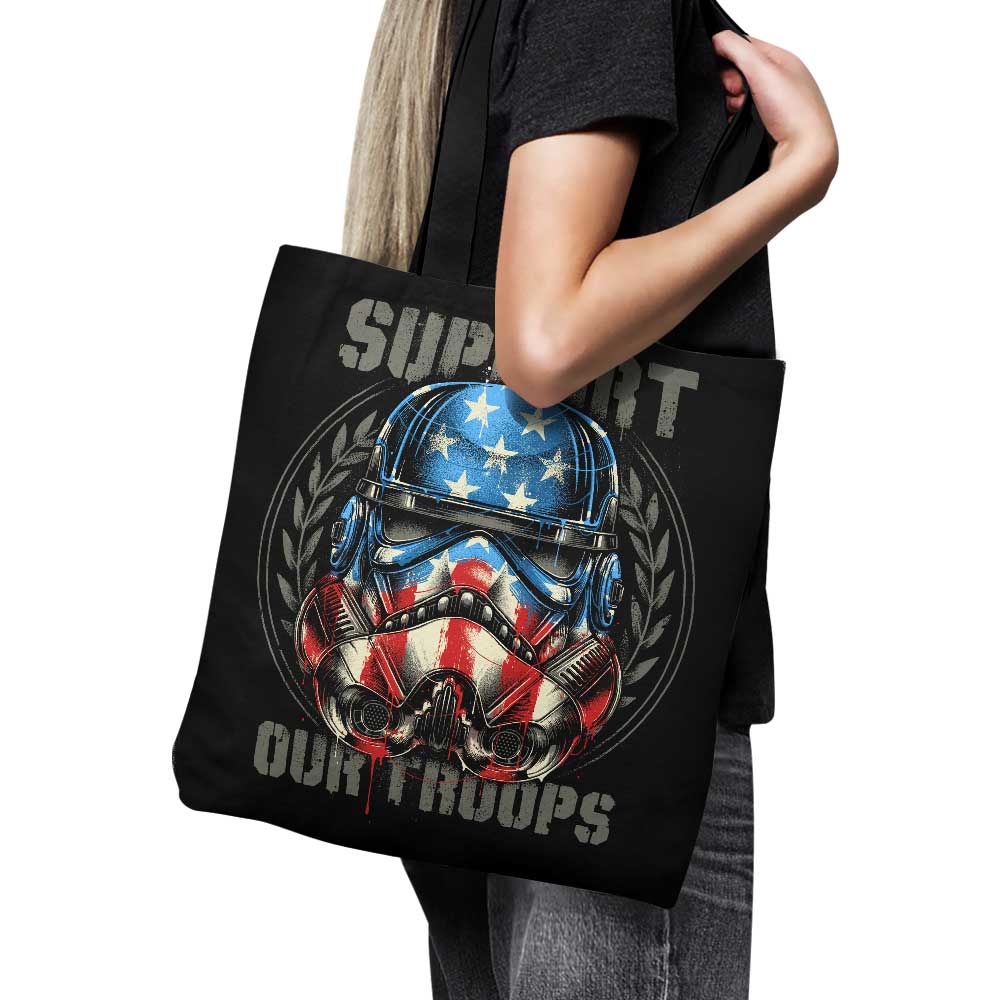 Support Our Troops USA-made Polyester Poplin Tote Bag with Cotton Straps