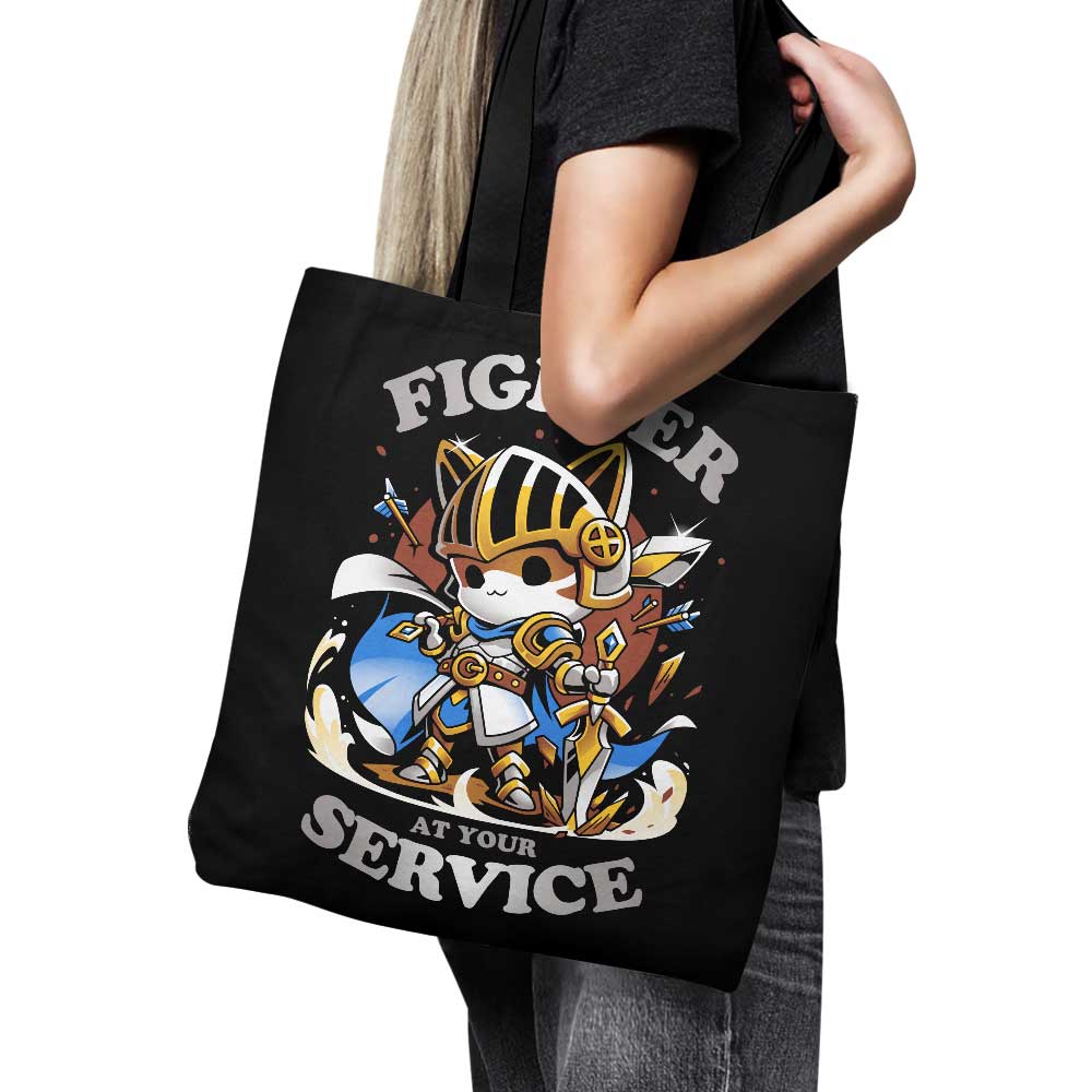 High - Quality 'Fighter at Your Service' Tote Bag