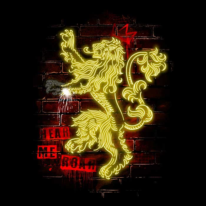 High - Quality Hand - Sewn Neon Lion Polyester Poplin Tote Bag